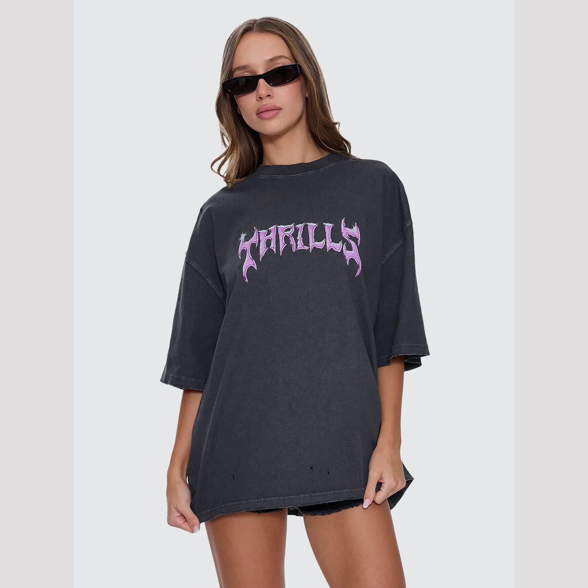 Thrills Neon Metal Oversized Tee - Merch Black