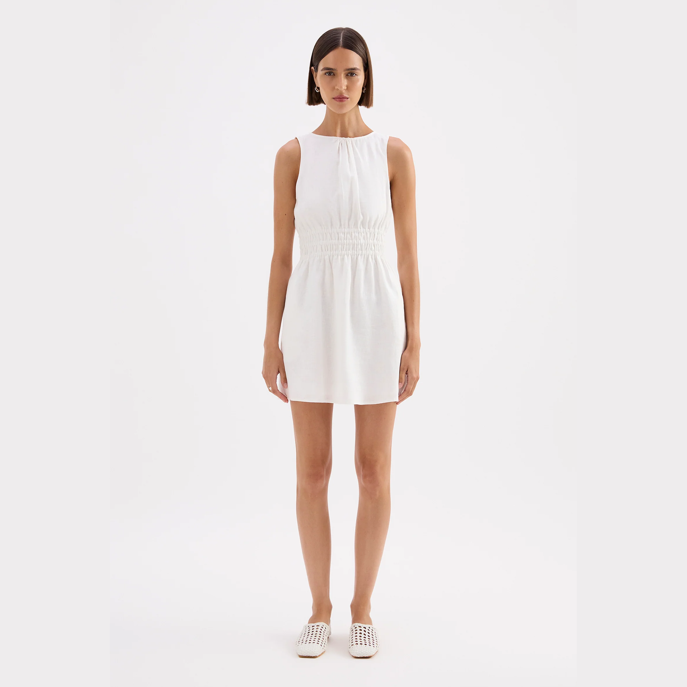 NUDE LUCY Andri Linen Mini Dress - White