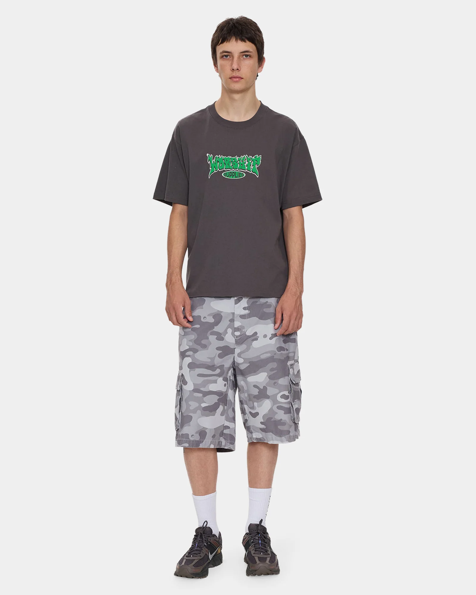 WORSHIP Whisp Tee Worn Black