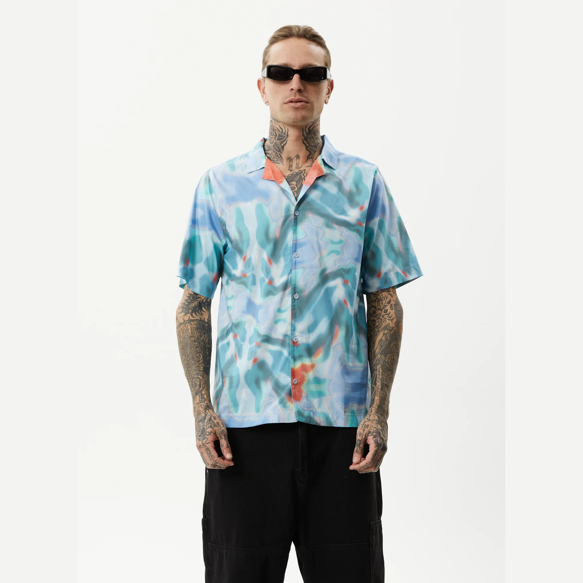 Afends thermal recycled cuban short sleeve shirt - multi