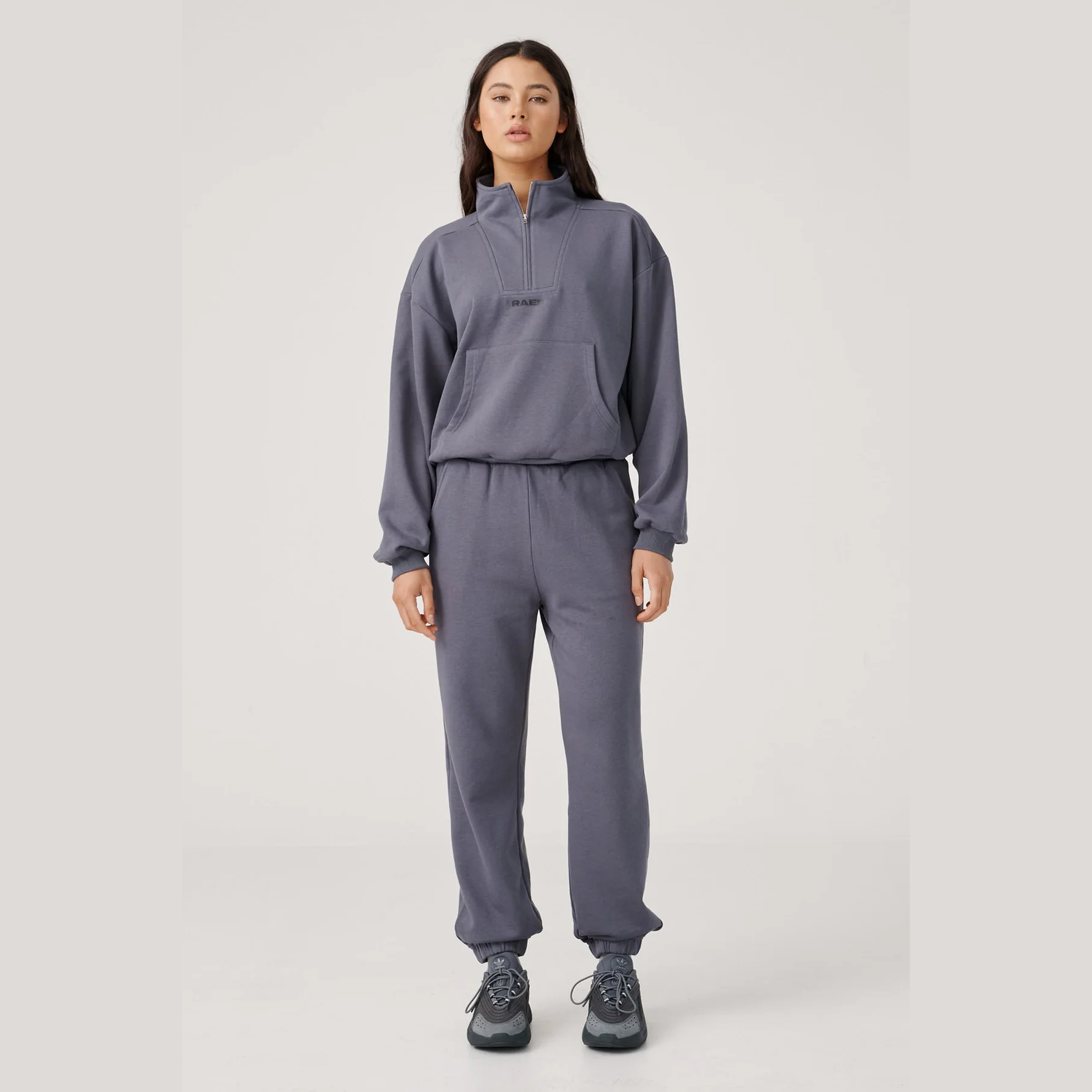Raef - landon 1/4 zip sweater - washed black