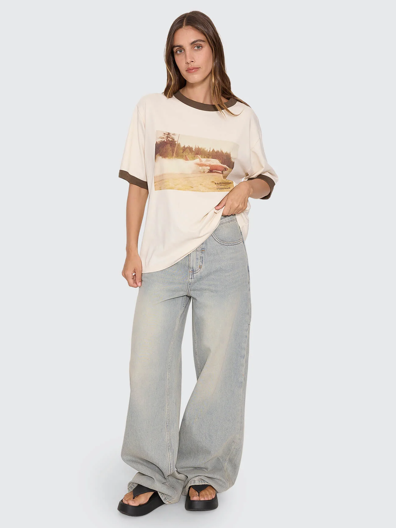 THRILLS Last Stop Box Fit Tee - Heritage white
