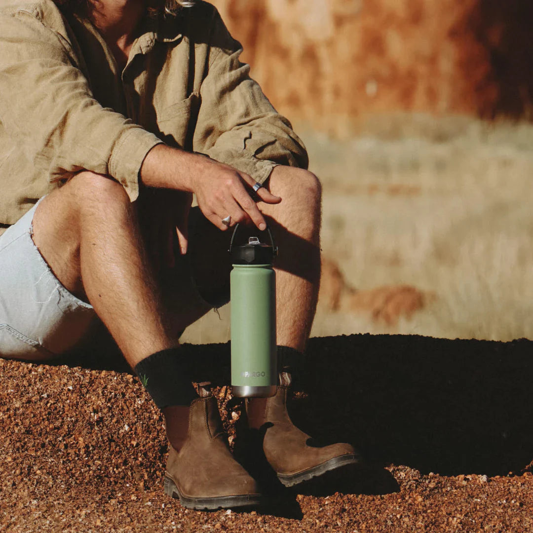 PROJECT PARGO 750mL Insulated Bottle w/ Straw Lid - Eucalypt green