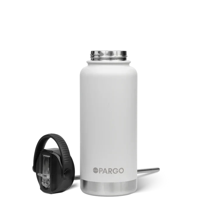 PROJECT PARGO 950mL Insulated Bottle w/ Straw Lid - White