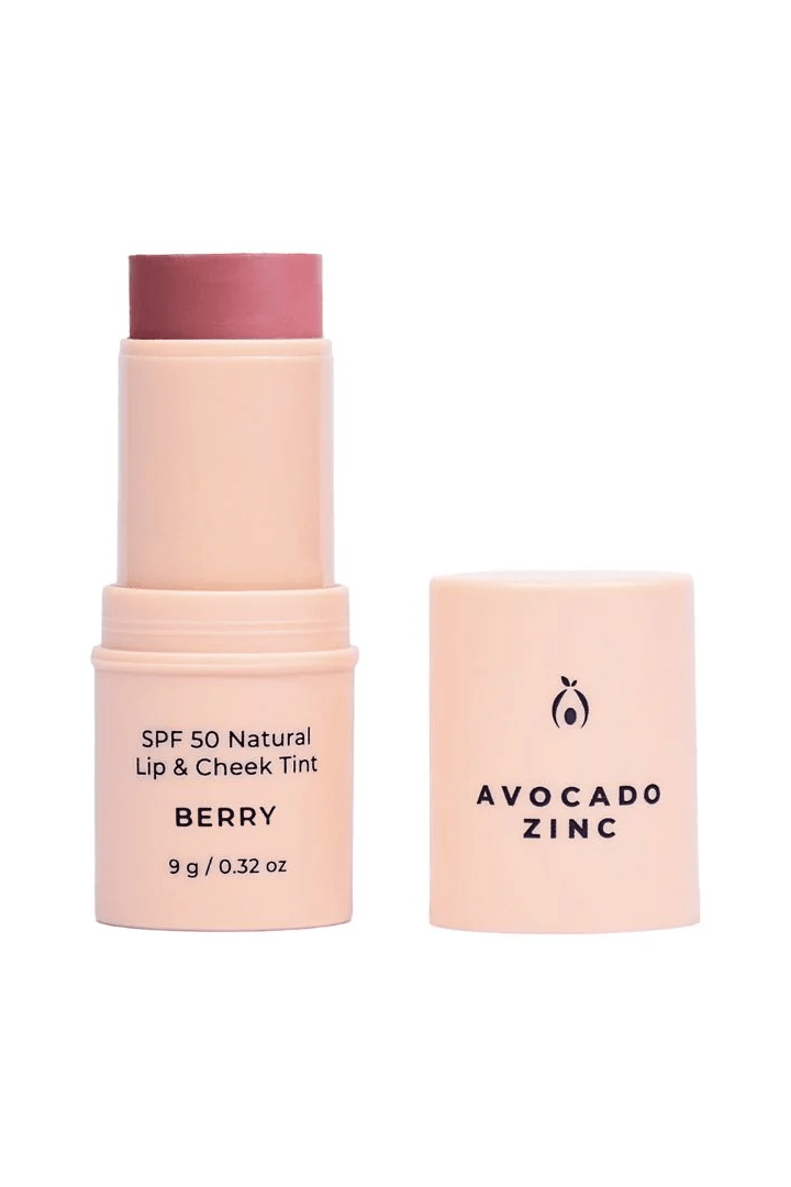 Avocado zinc spf50 natural lip & cheek tint - berry