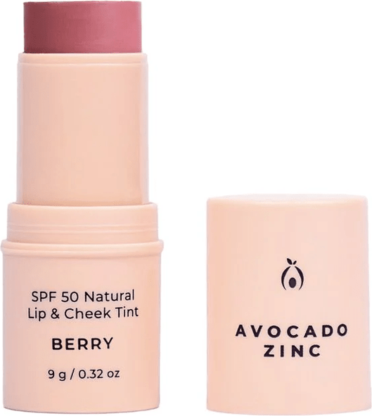 Avocado zinc spf50 natural lip & cheek tint - berry