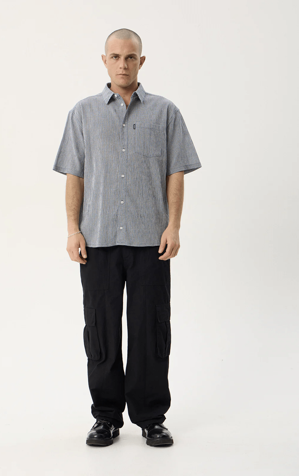 AFENDS Independent short sleeve shirt - Navy check
