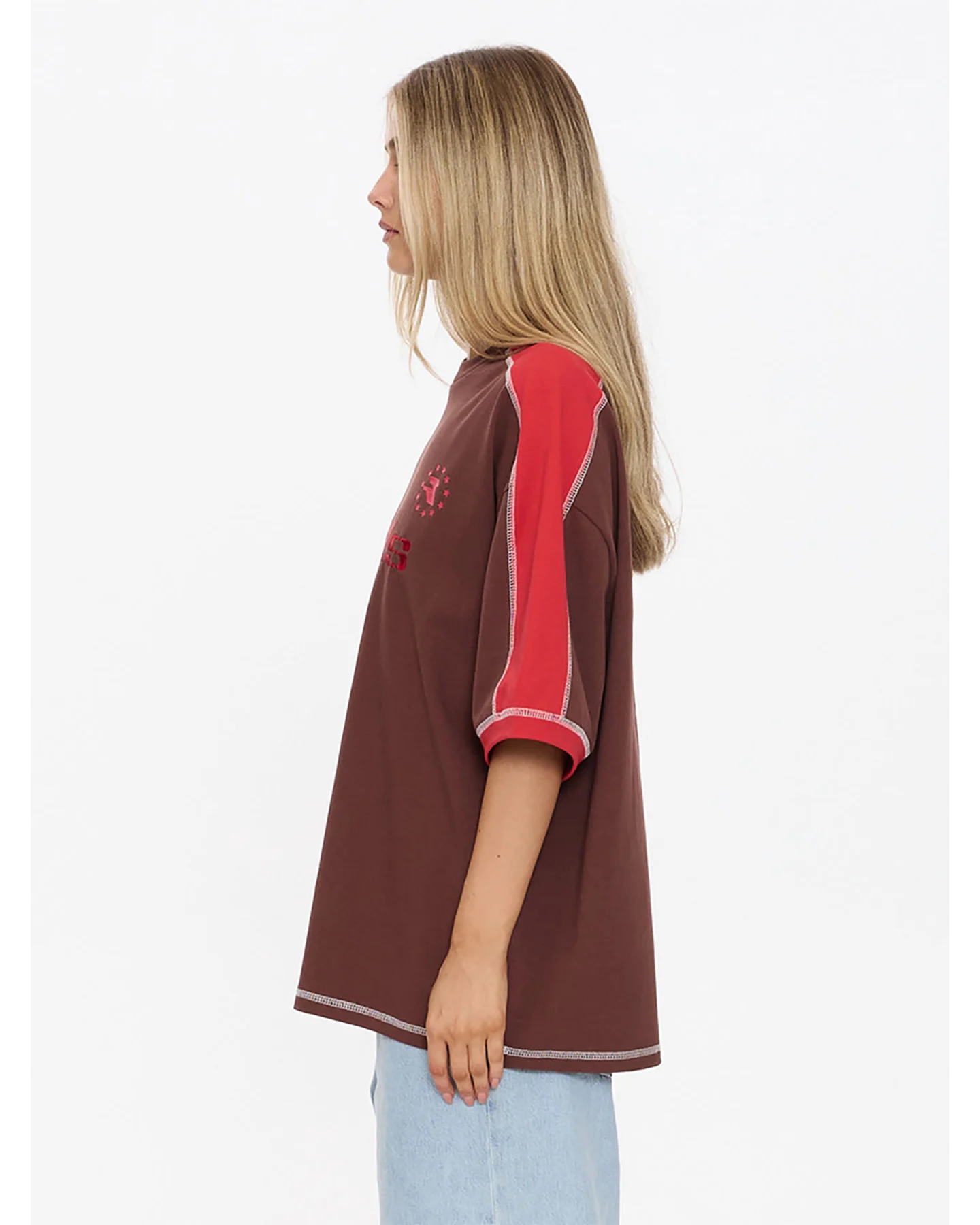 THRILLS Hot Shot Panelled Oversized Tee - Acorn
