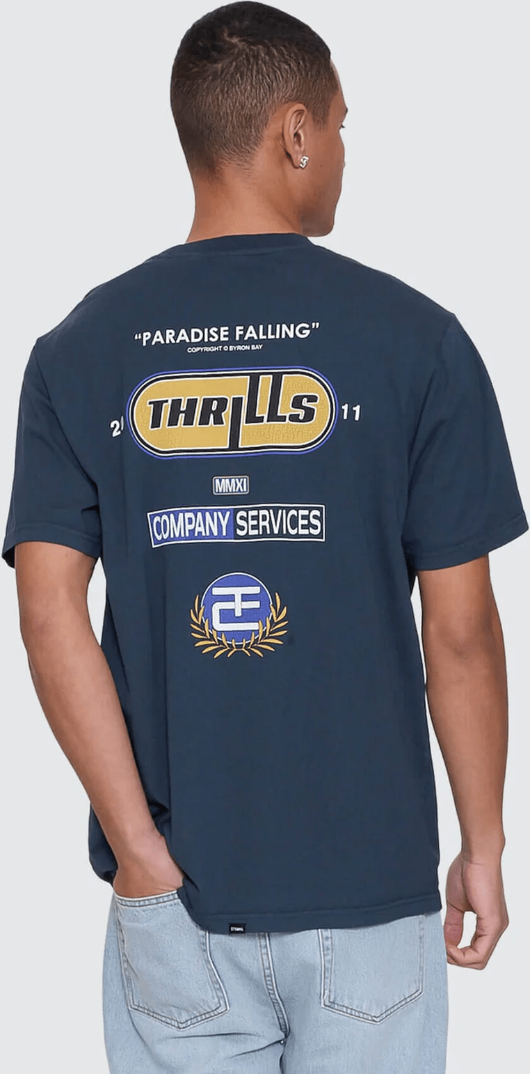 Thrills Paradise Falling Merch Fit Tee - Federal Blue