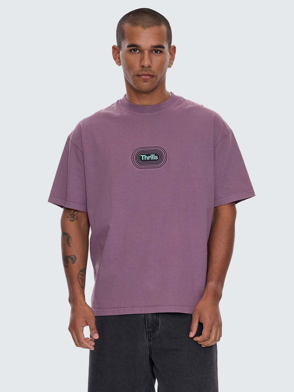 THRILLS It's In The Cards box fit oversize tee - Vintage Mauve