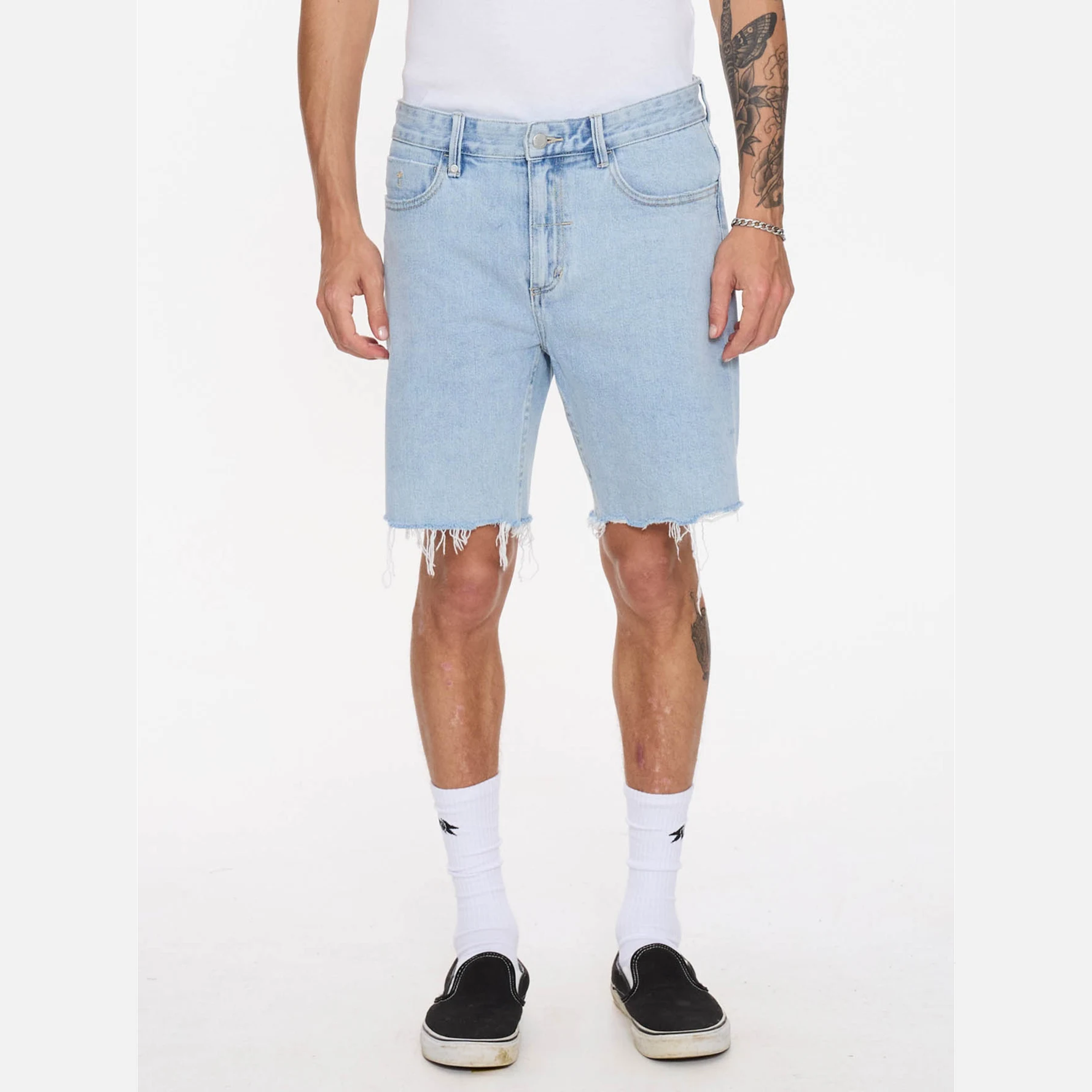 THRILLS Bones Raw Slim Denim Short - Serenity blue