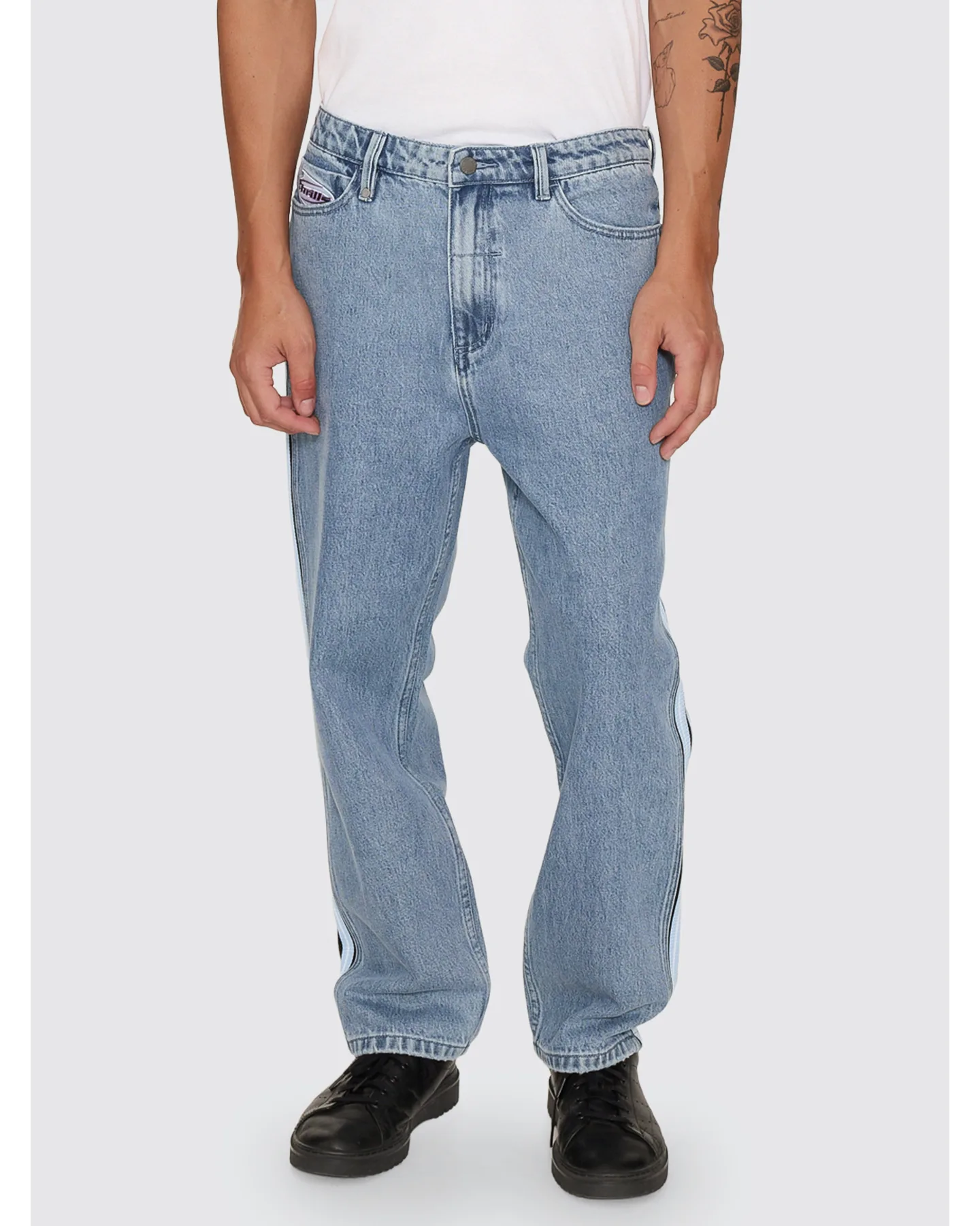 THRILLS Split decisions slacker relaxed denim jean - Vintage stone blue