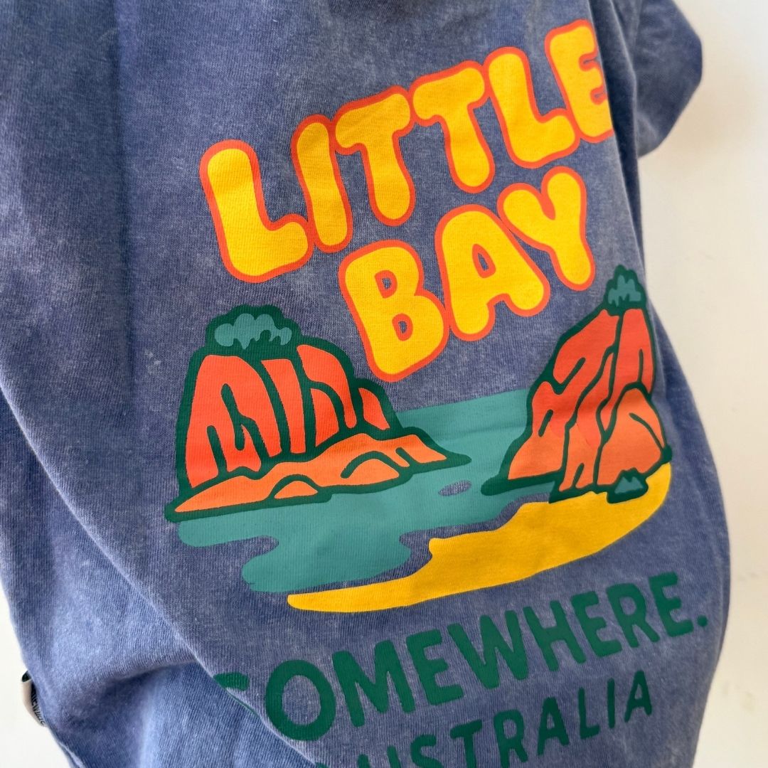 Somewhere Mini – Little Bay Tee – Washed Blue