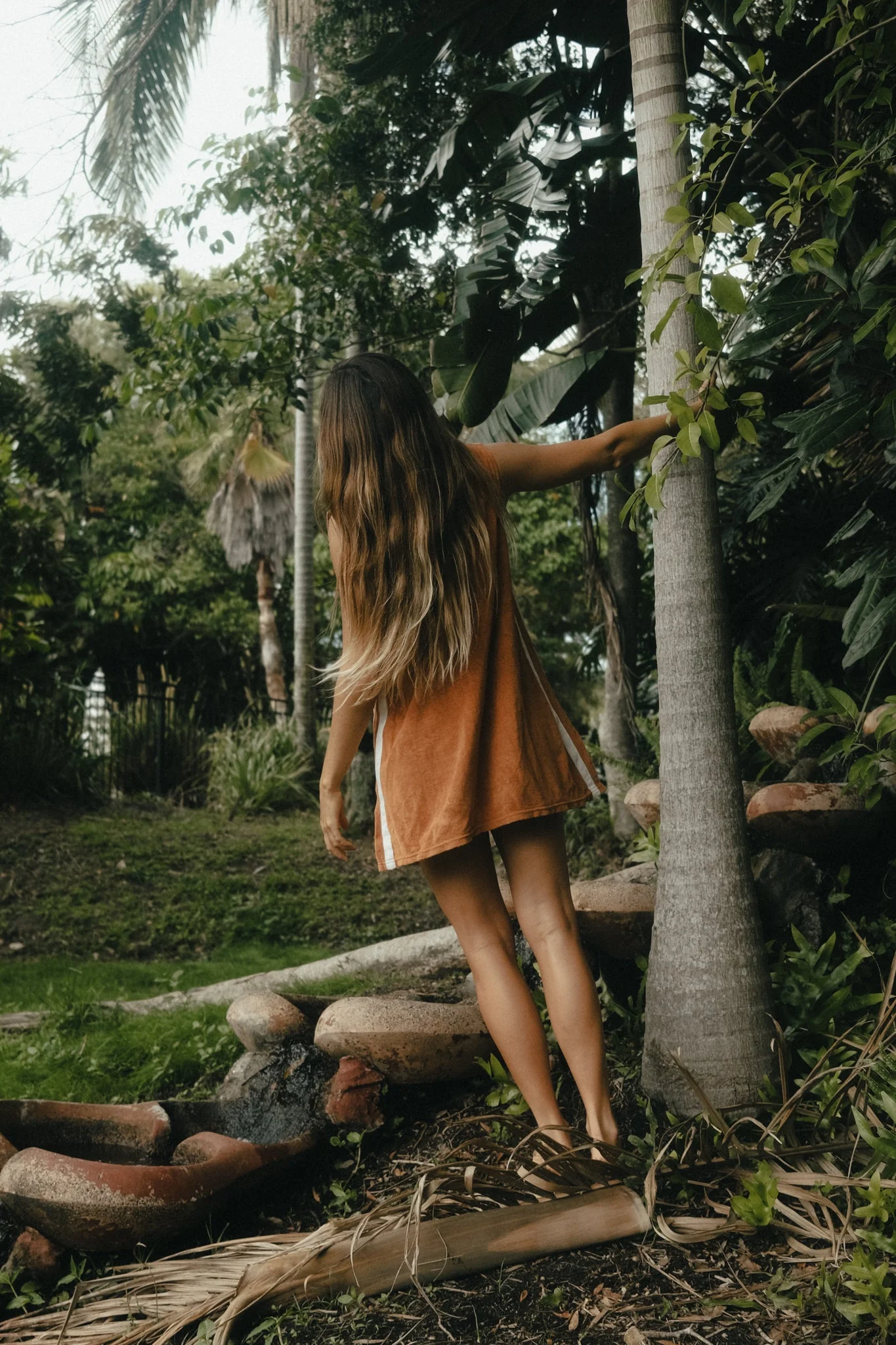 ATMOSEA Sporty terry dress - Rust