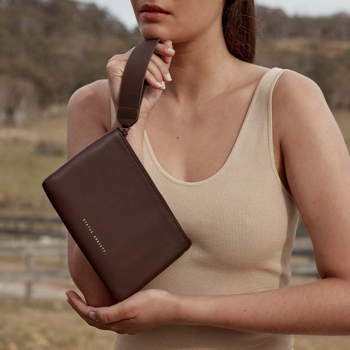 STATUS ANXIETY Take Your Chances Wallet - Cocoa Nappa