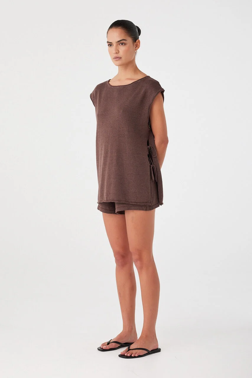 ARCAA Poppy Tie Side Top - Espresso
