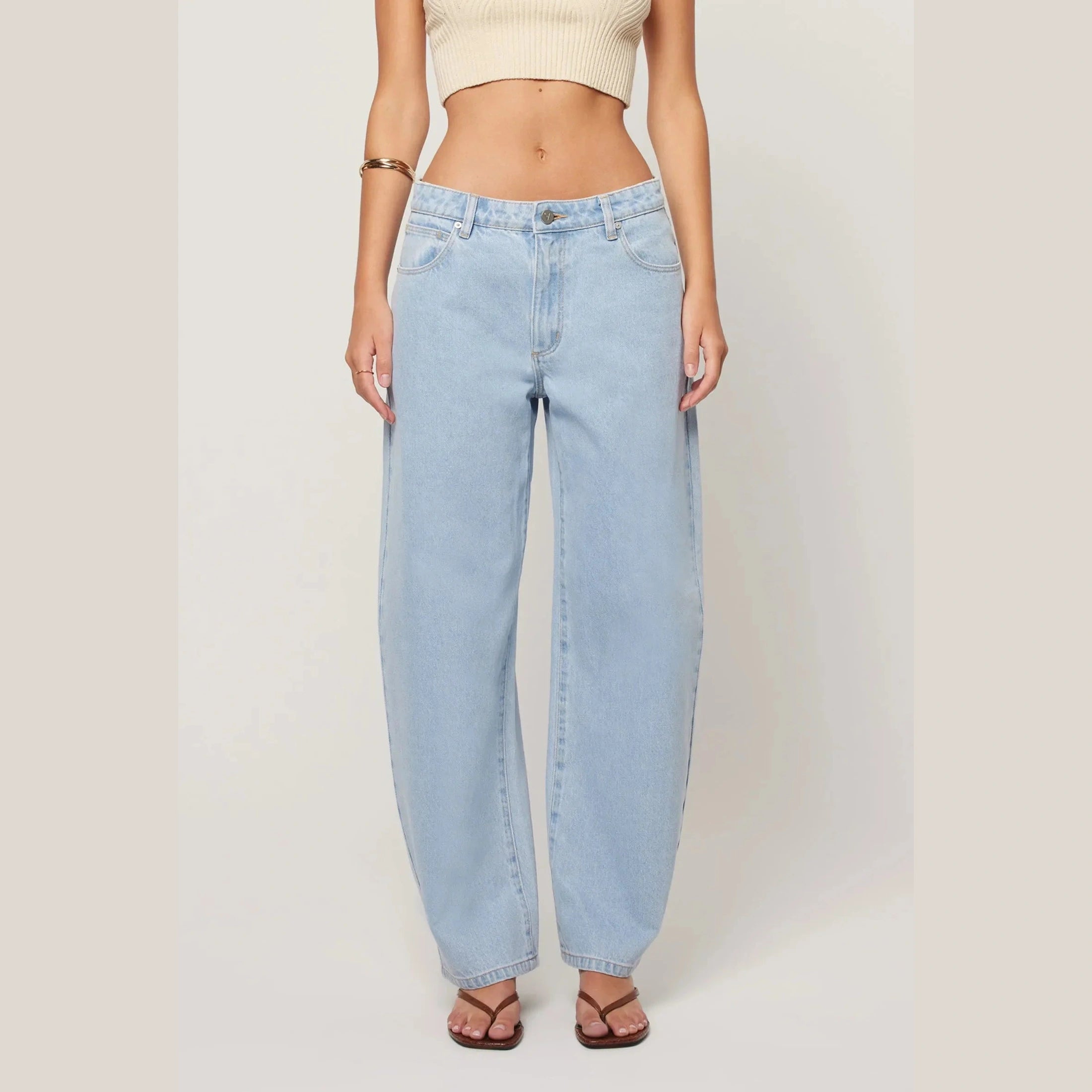 ABRAND 95 Mid barrel jean kendall - Light vintage blue