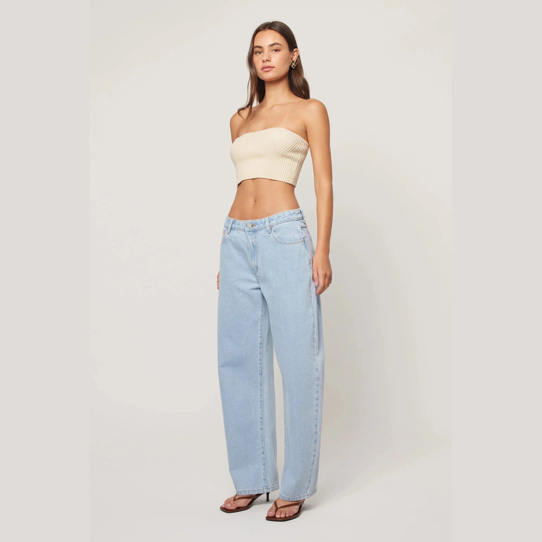 ABRAND 95 Mid barrel jean kendall - Light vintage blue