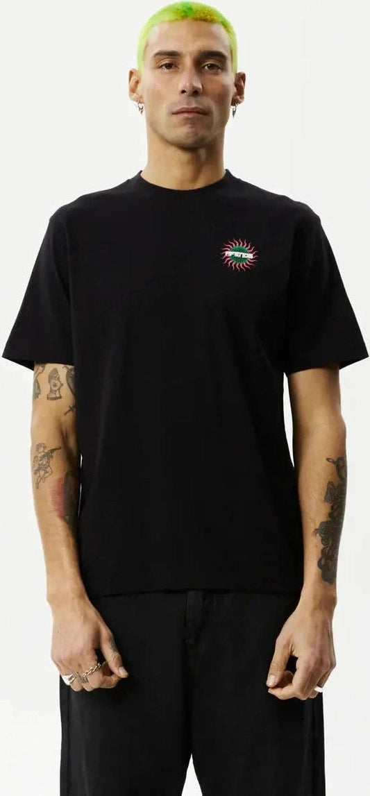 AFENDS - solar flare recycled retro fit tee - black
