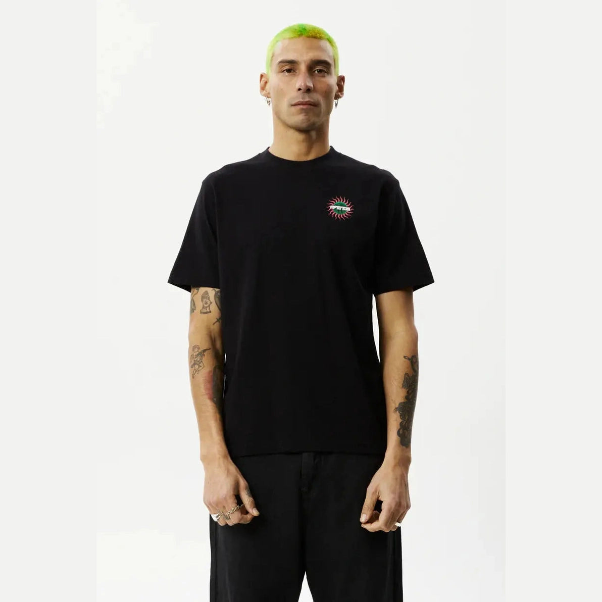 AFENDS - solar flare recycled retro fit tee - black