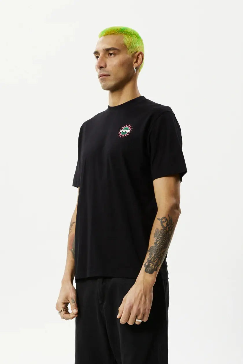 AFENDS - solar flare recycled retro fit tee - black