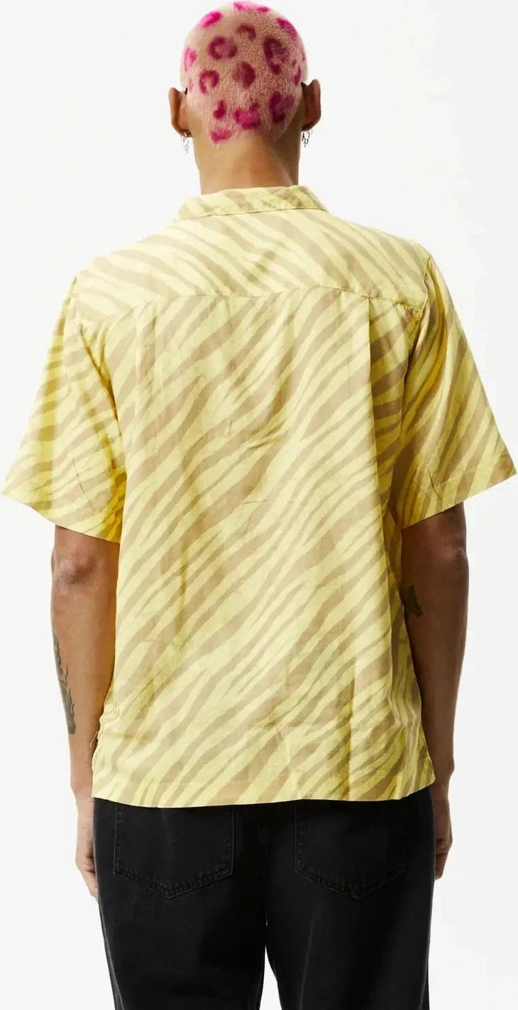 Afends atmosphere hemp cuban short sleeve- butter stripe