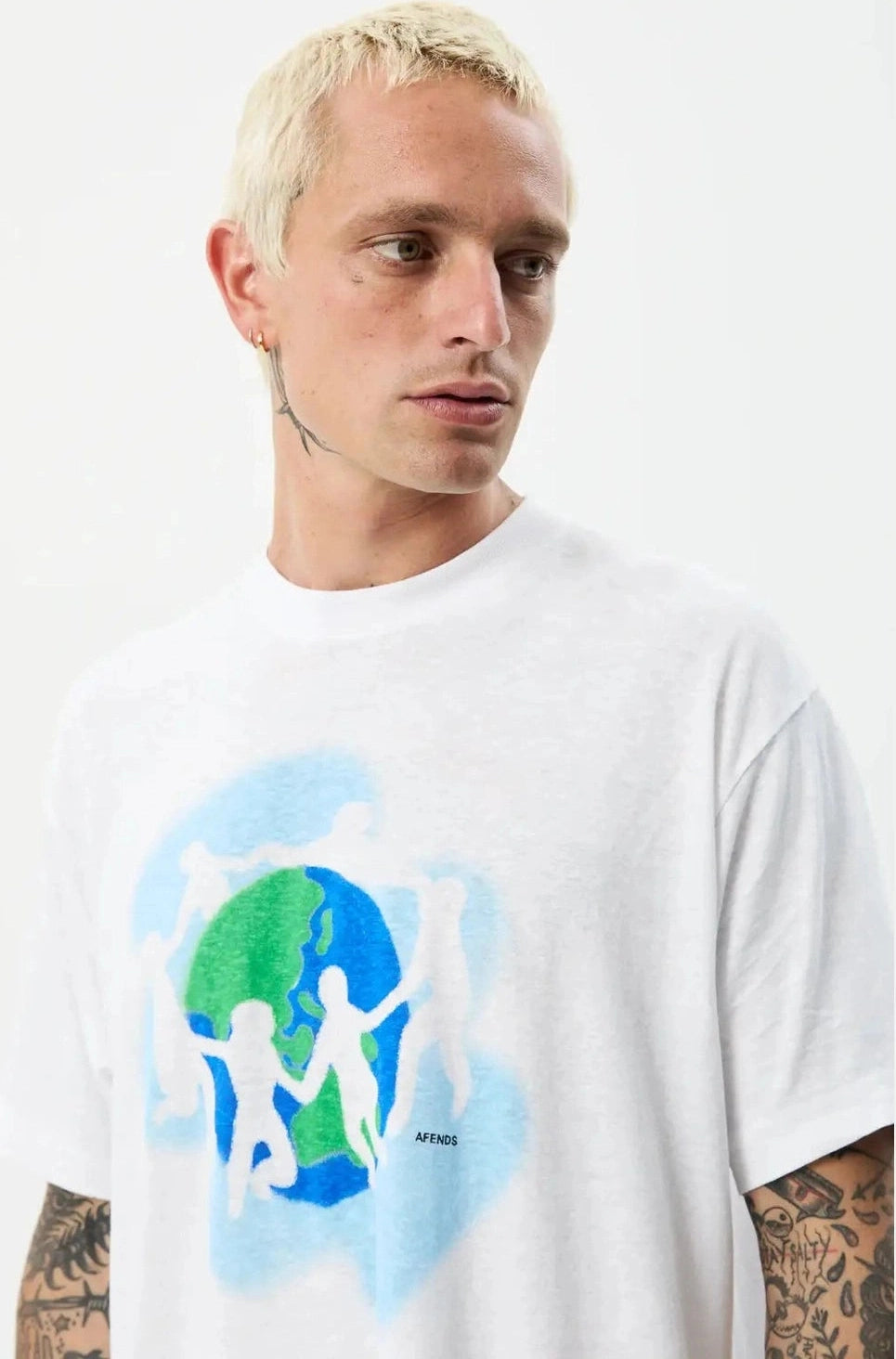 Afends cosmic hemp oversized tee - white