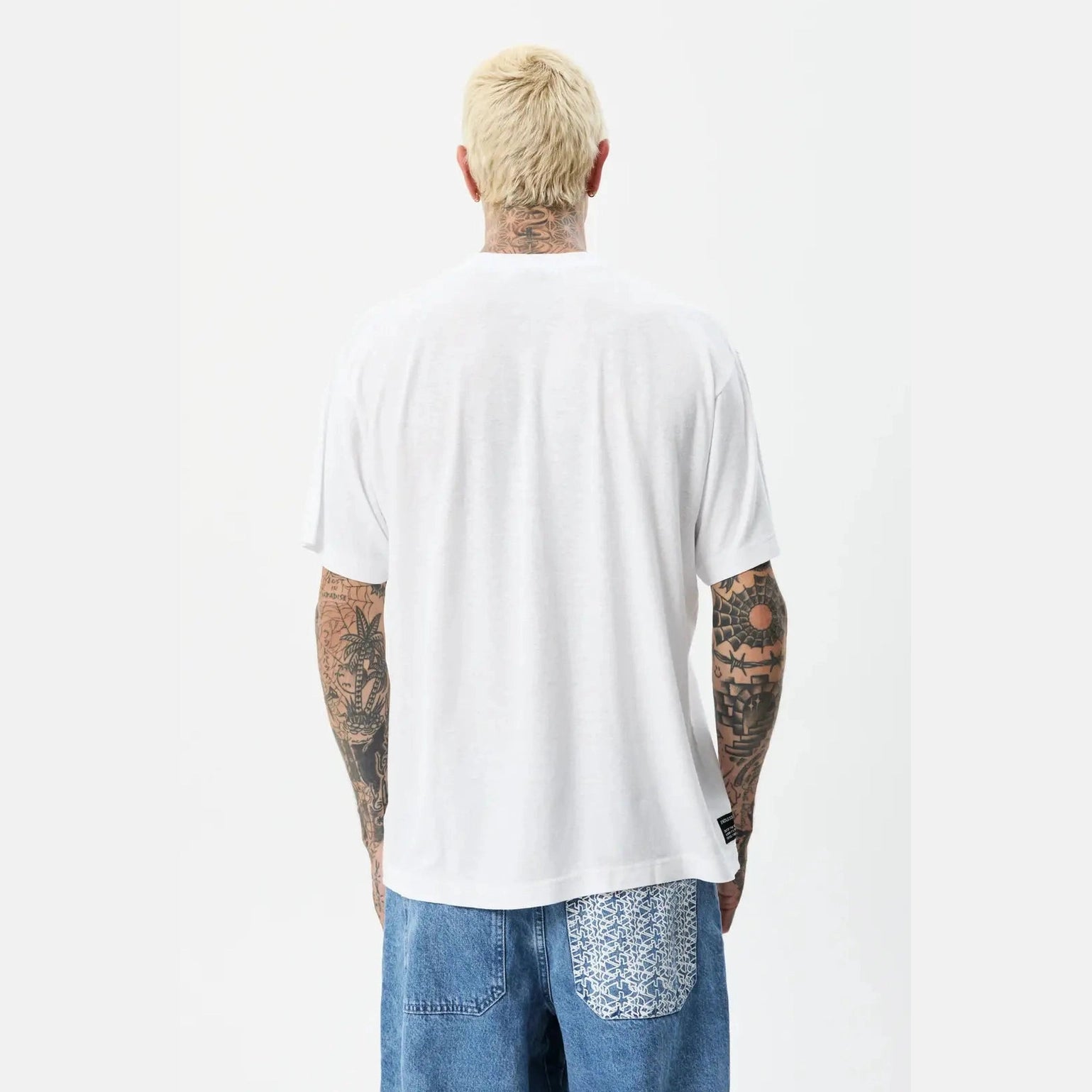Afends cosmic hemp oversized tee - white