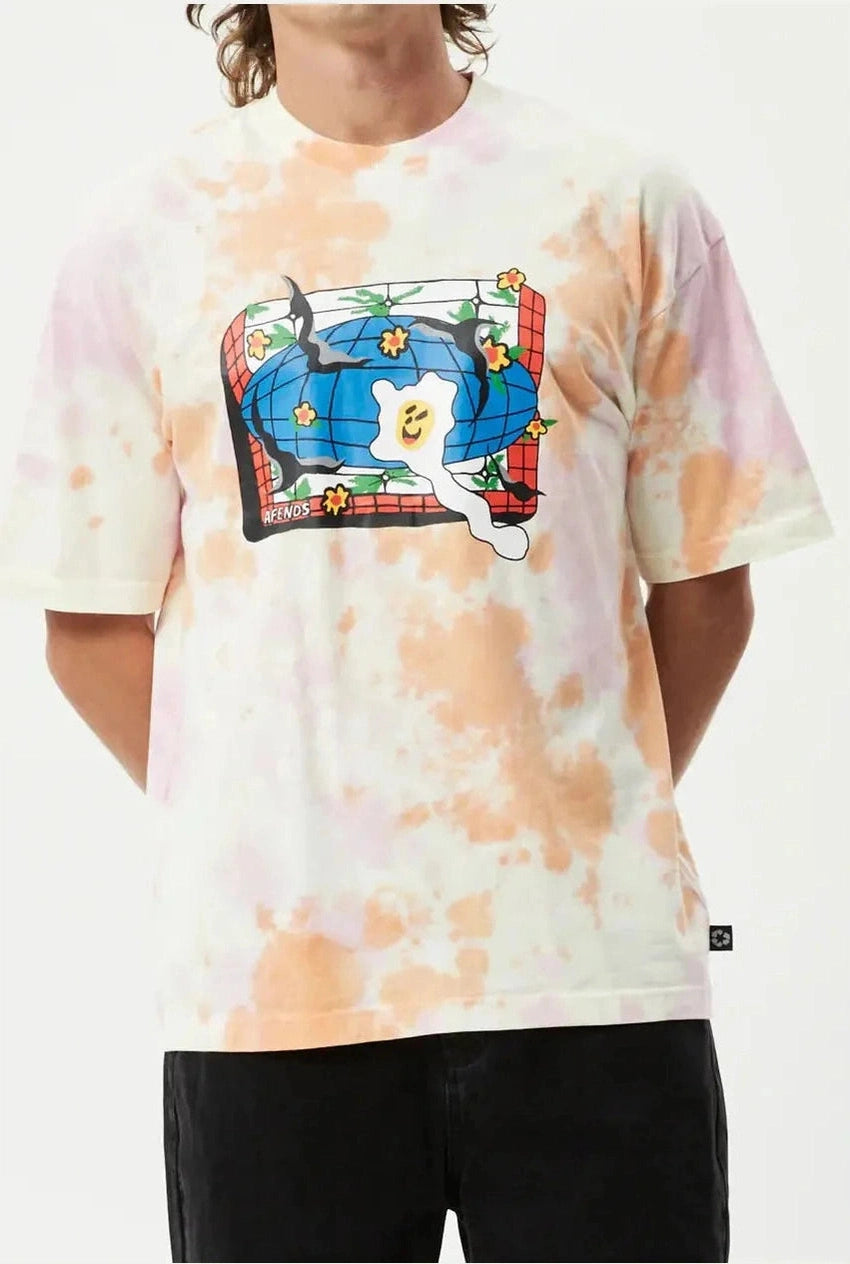 Afends globe - recycled oversized graphic t-shirt - multi