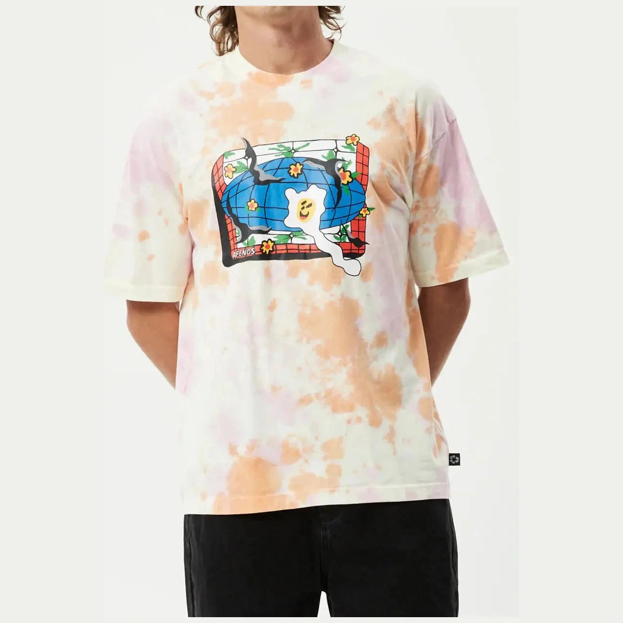 Afends globe - recycled oversized graphic t-shirt - multi