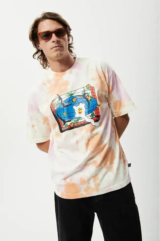 Afends globe - recycled oversized graphic t-shirt - multi