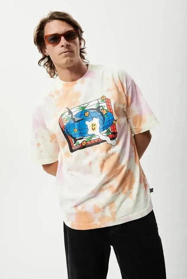 Afends globe - recycled oversized graphic t-shirt - multi