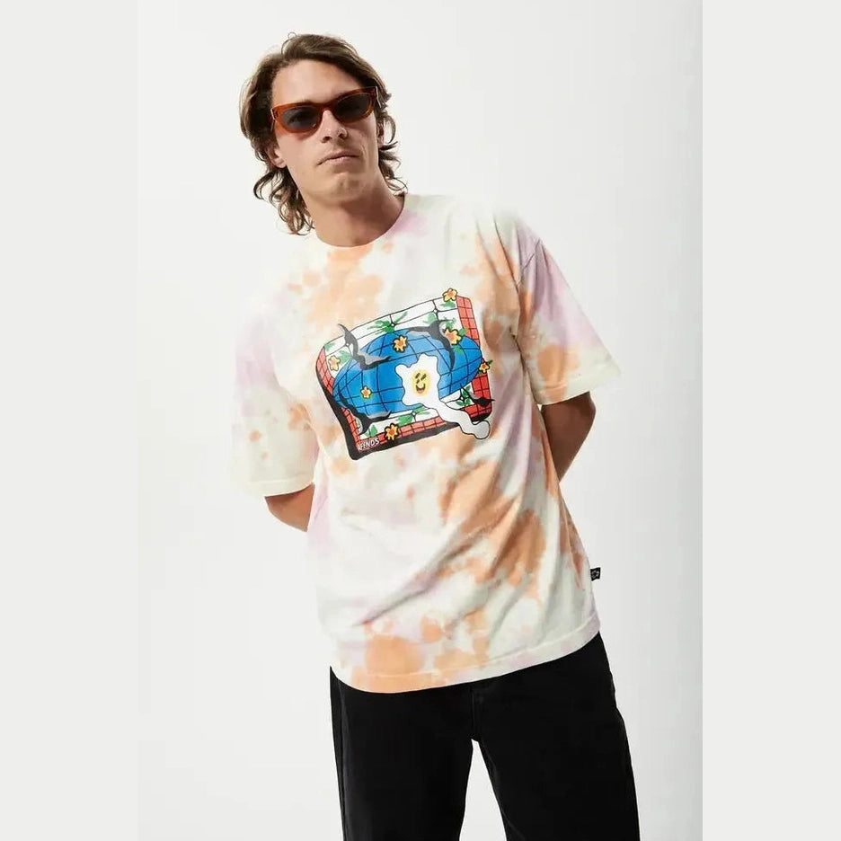 Afends globe - recycled oversized graphic t-shirt - multi