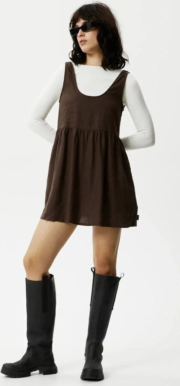 Afends jesse hemp mini dress - coffee