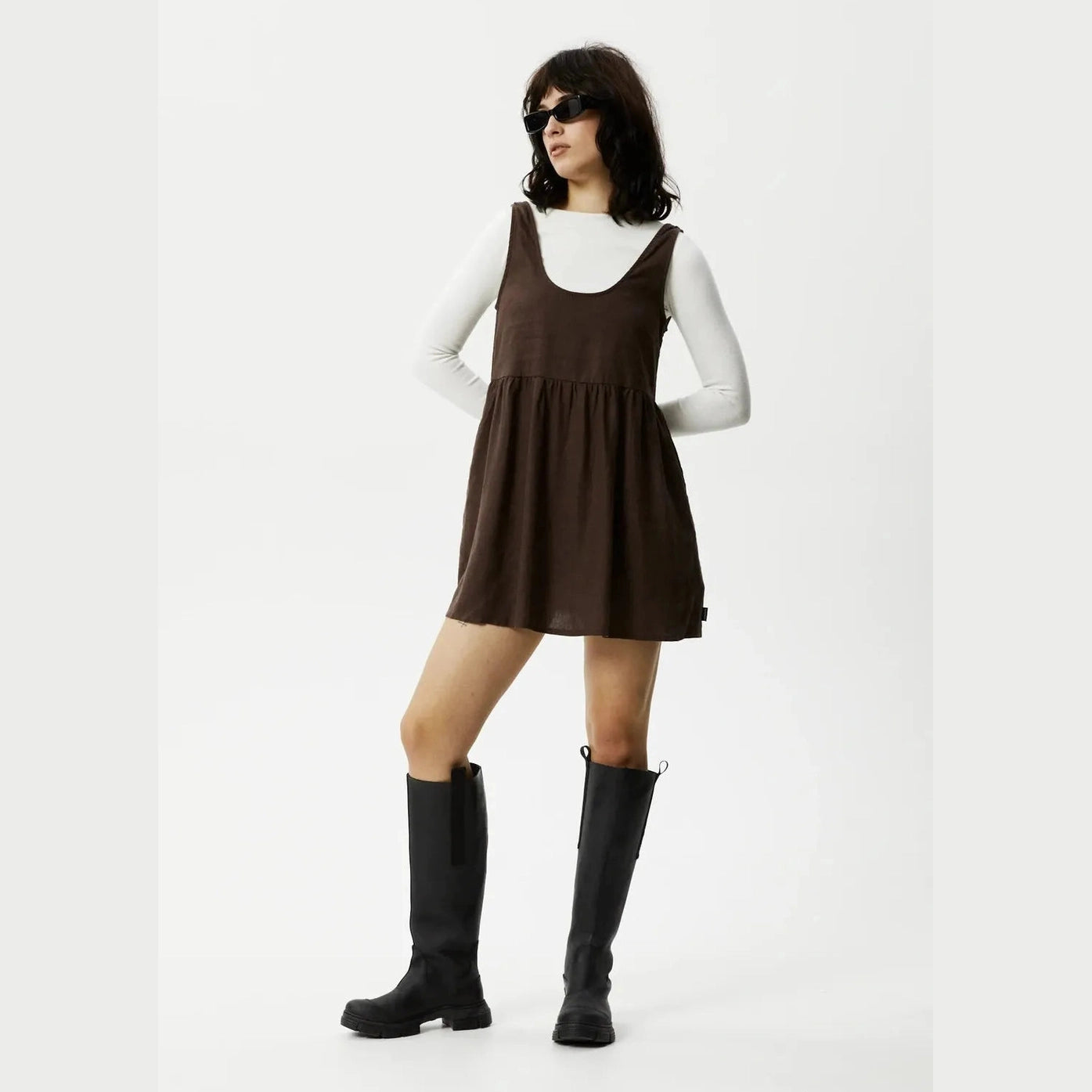 Afends jesse hemp mini dress - coffee