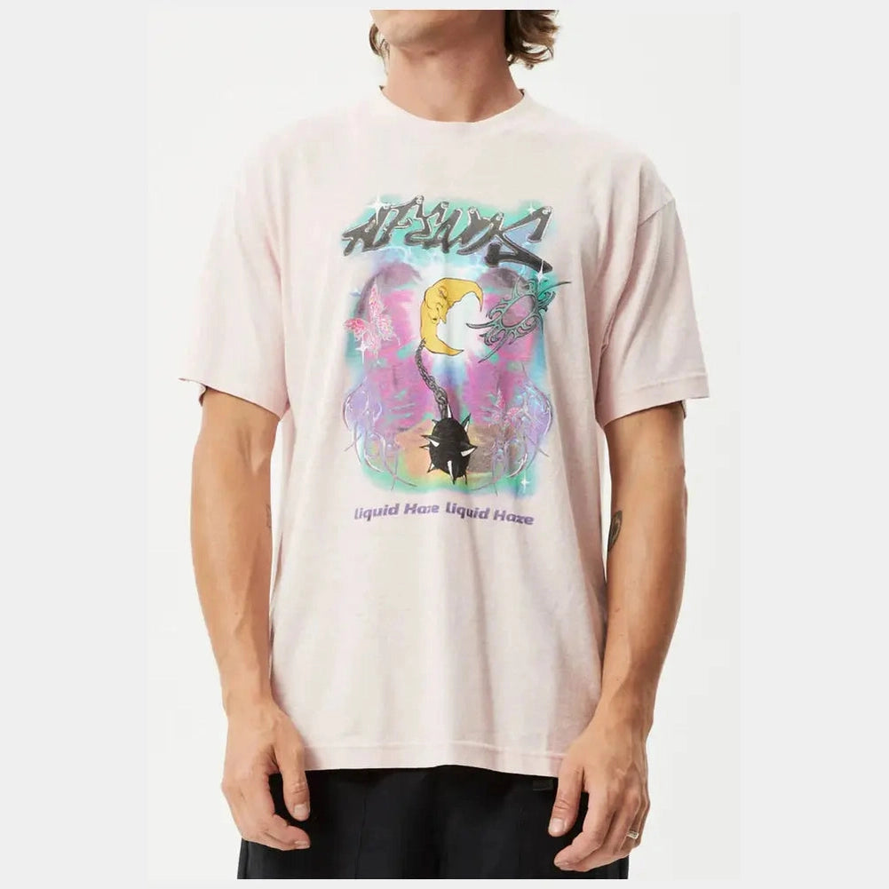 Afends liquid haze - hemp boxy t-shirt - lotus