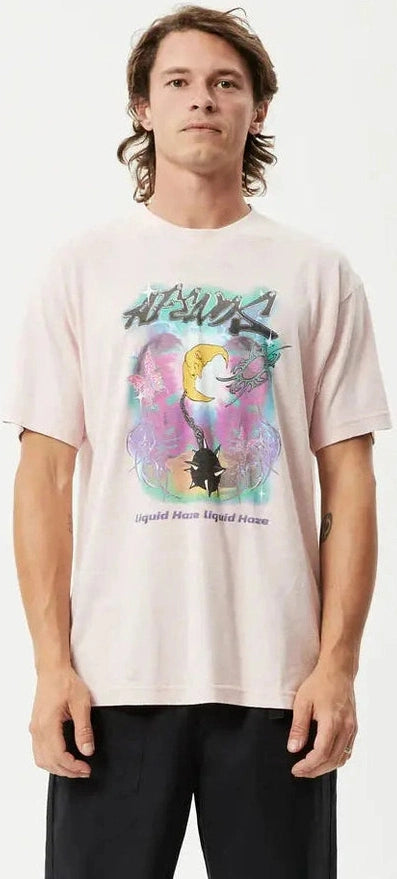 Afends liquid haze - hemp boxy t-shirt - lotus