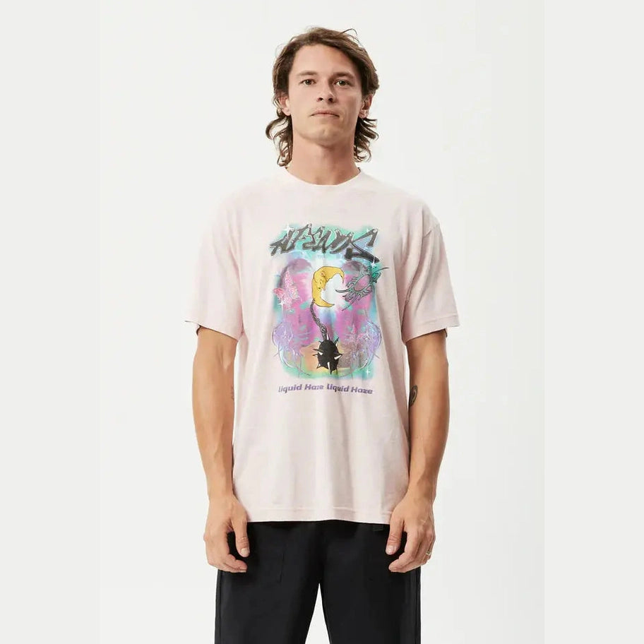 Afends liquid haze - hemp boxy t-shirt - lotus