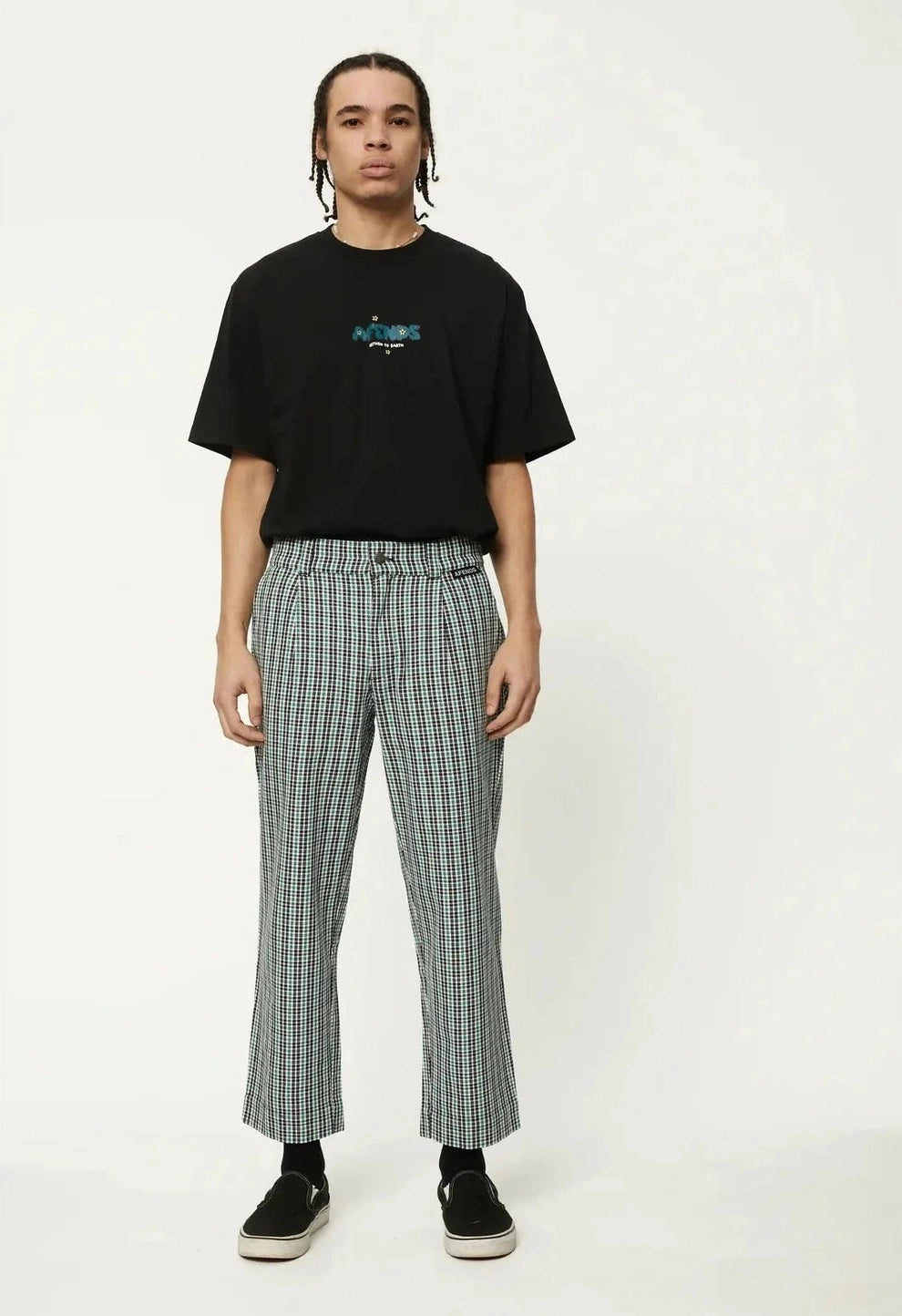 Afends mixed business hemp suit pants- black
