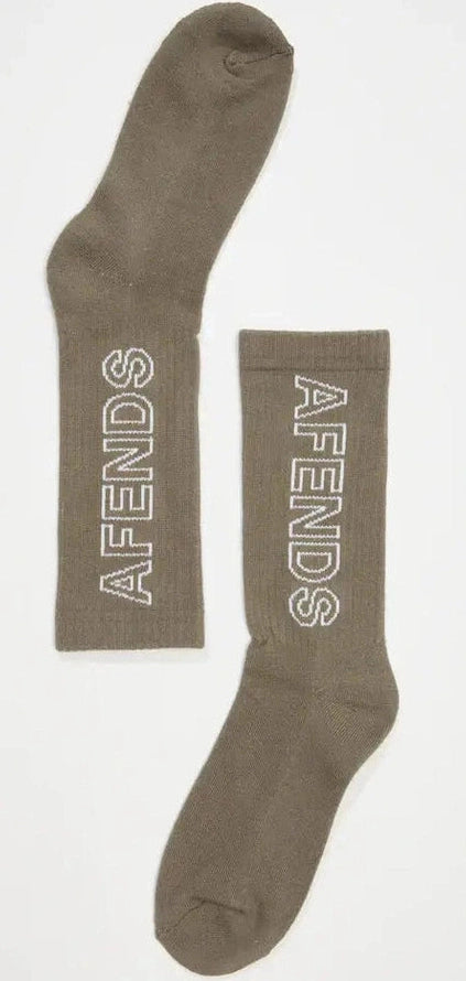 Afends outline - recycled crew socks - beechwood