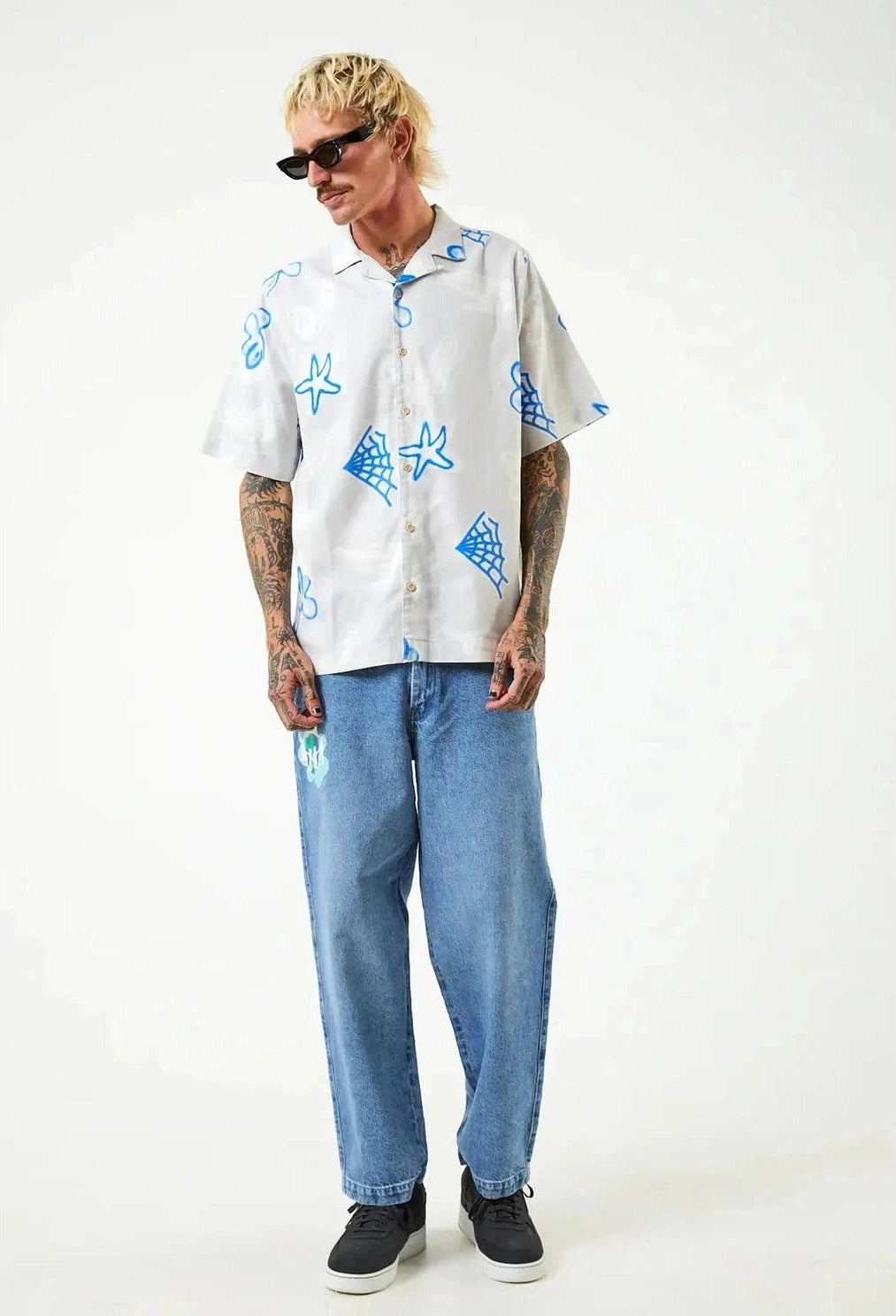 Afends planetary hemp cuban ss shirt - smoke