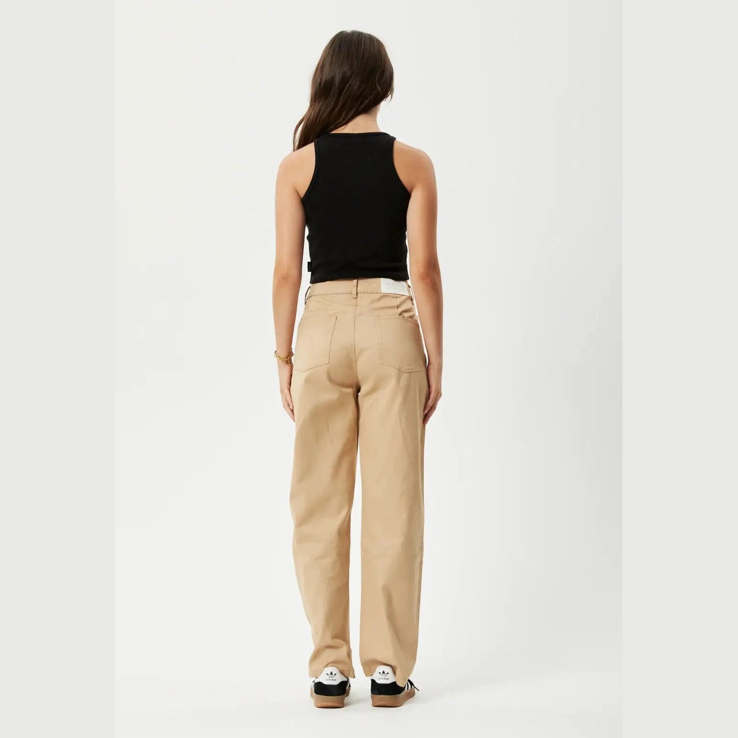 Afends shelby hemp wide leg pant long- tan