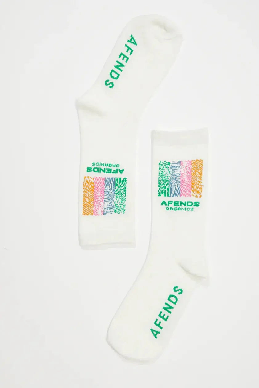Afends studio - organic crew socks - off white