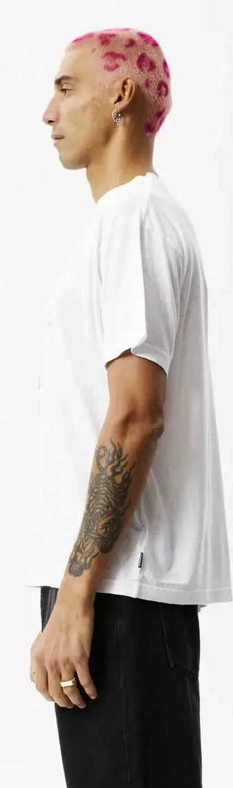 Afends waterfall hemp regular fit tee - white