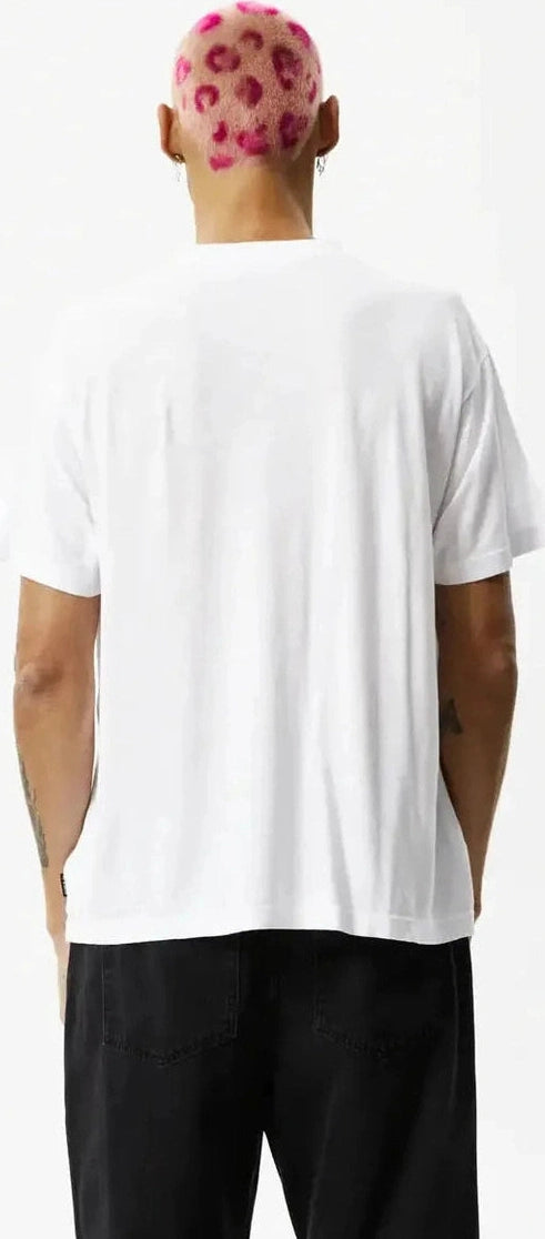 Afends waterfall hemp regular fit tee - white