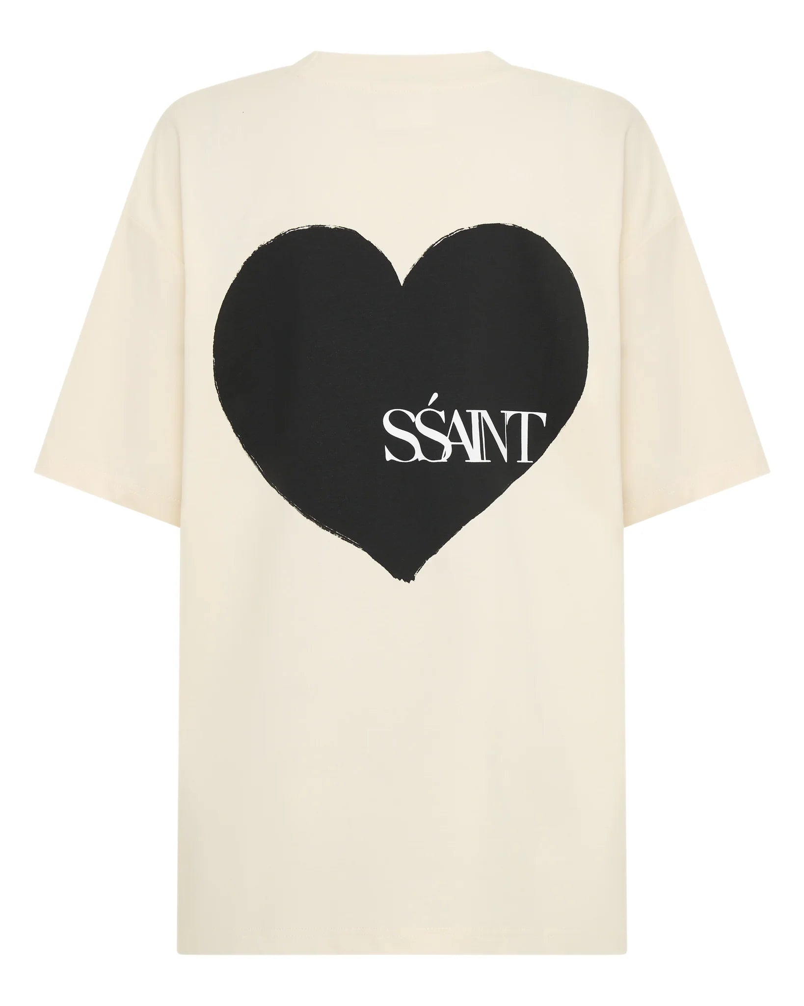 SSAINT Heart Tee - Black Heart Cream Tee