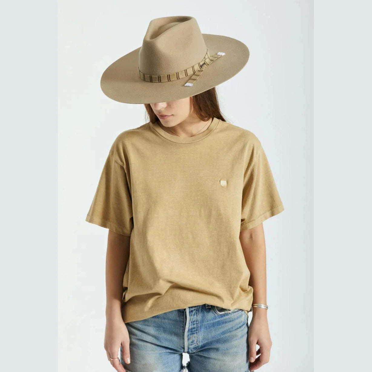 Brixton leigh felt fedora - sand