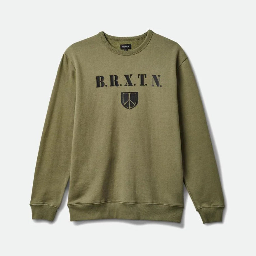 Brixton peace sheild crew- olive surplus