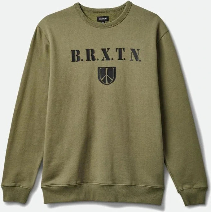Brixton peace sheild crew- olive surplus