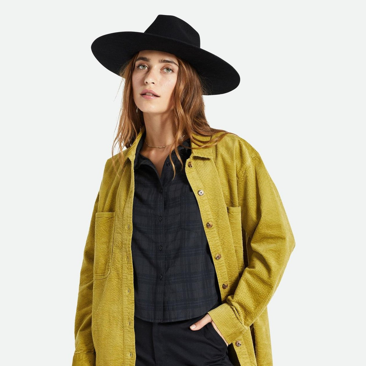 Brixton primrose felt fedora black